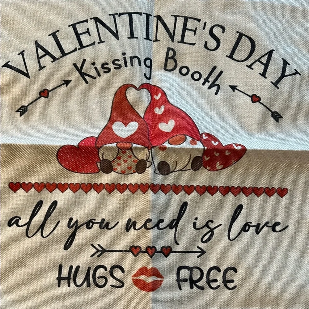 Valentine's Day Decorative Throw Pillow Covers - Red & Cream 4 Pack